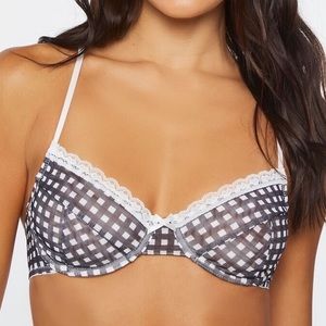 forever 21 gingham underwire mesh bra